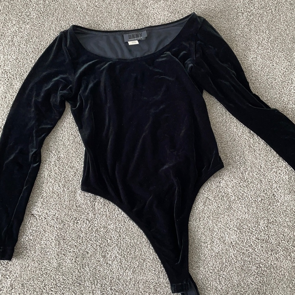 DKNY velvet thong bodysuit